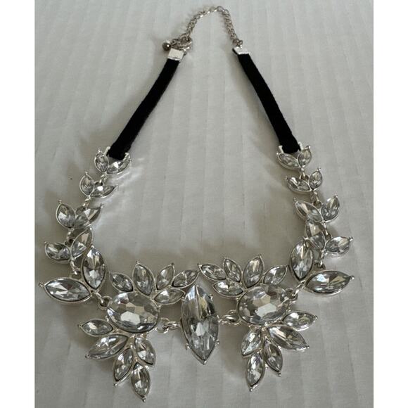 Silver Rhinestone Necklace Fashion Statement Women’s Formal Collar Adaptable - Picture 8 of 8